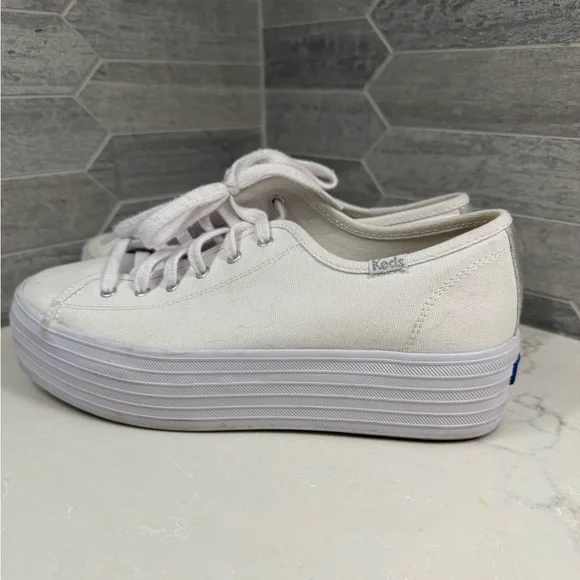Keds Women's triple kick white Platform Sneakers - Picture 6 of 13